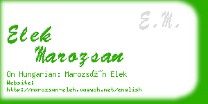 elek marozsan business card